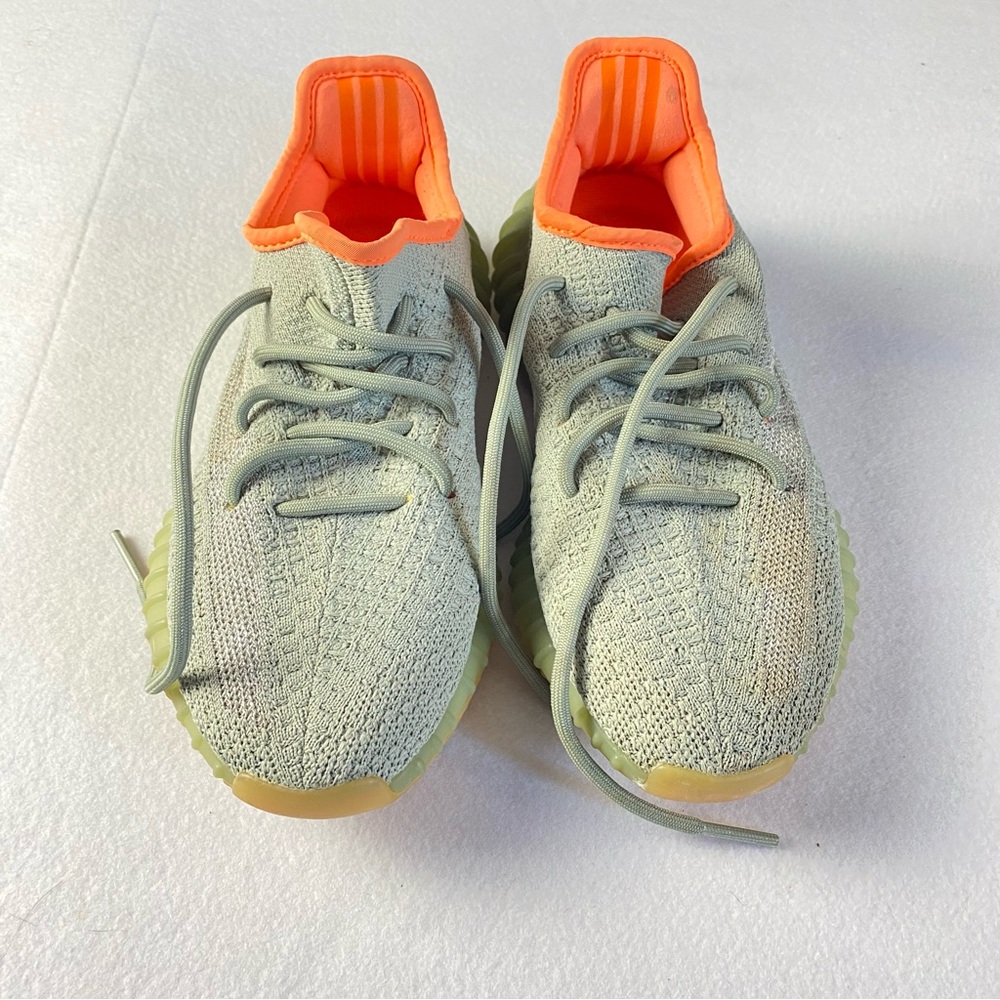 Adidas Yeezy Big Kids' Gray and Orange Sneakers Size 5.5 Lace up